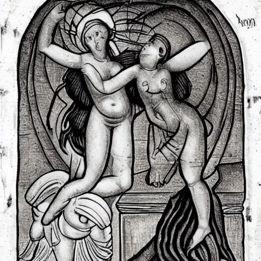 Prompt: “ eve and lilith arguing, biblical, realistic, vivid, artistic ”