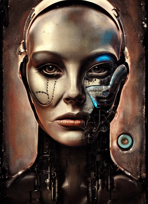 Image similar to a female cyborg profile face, by h. r. giger, by ismail inceoglu, by kiki smith, glamor shot, ambrotype, closeup, f / 2. 8, low contrast, 1 6 k, rim lighting, cinematic lighting, insanely detailed and intricate, hypermaximalist, elegant, ornate, hyper realistic, super detailed