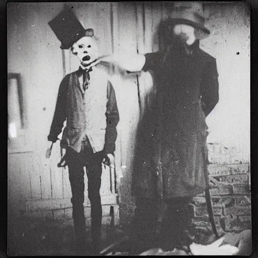 Image similar to Polaroid photograph of a crime scene of the serial killer Jack the Ripper, unsettling, creepy, horrific, gruesome, hyper detailed, good contrast