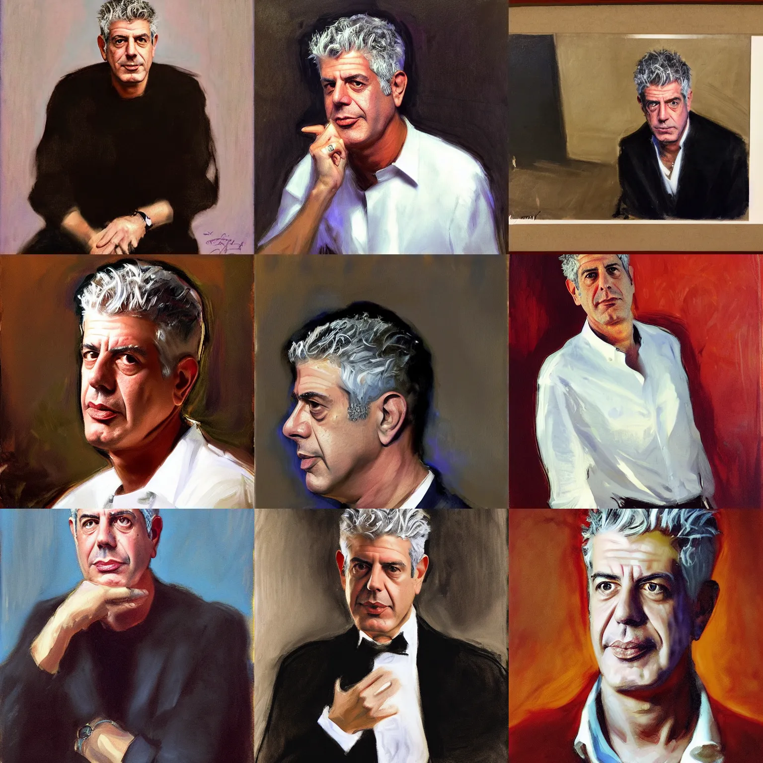 Prompt: anthony bourdain by john singer sargent