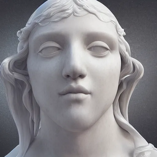 Image similar to “a delicate renaissance marble sculpture covered with water veil, highly detailed transparent marble cloth, gi, global illumination, physically based rendering, photorealistic, top light , dark background”