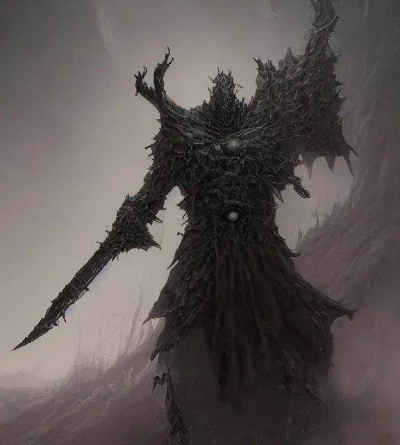 Prompt: abyss watcher concept, beksinski, age of sigma art, frank franzetta, ruan jia, dark soul armor concept, trending on artstation, wayne barlowe, adrian smith fantasy art, elden ring art, the hobbit art, lord of the ring art, infinity blade armor