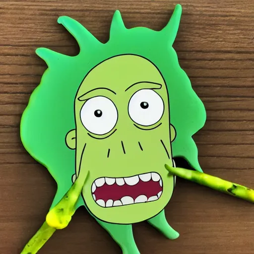 Prompt: pickle rick from rick and morty as pickle