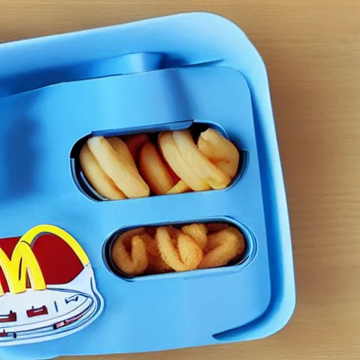 Image similar to mcdonalds happy meal made out of blue paint