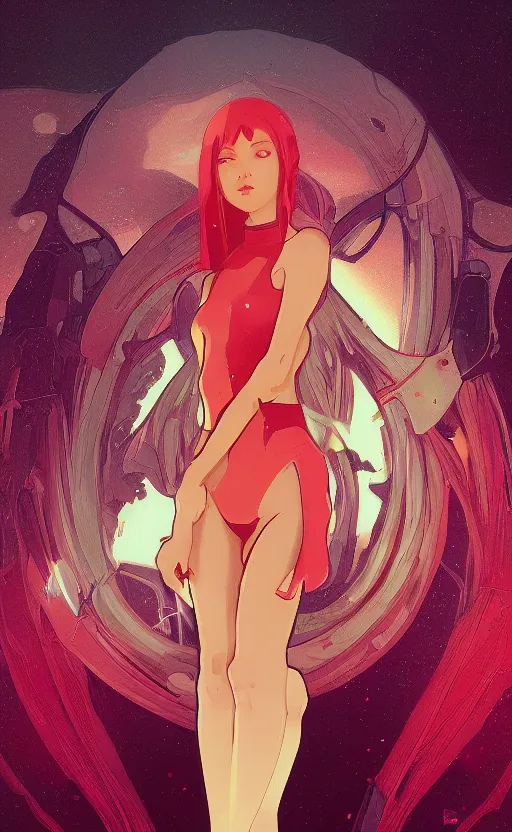 Image similar to Zero Two, ambient lighting, 4k, alphonse mucha, lois van baarle, ilya kuvshinov, rossdraws, artstation