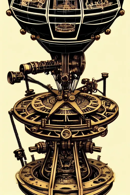 Prompt: steampunk gyroscope time machine, high details, intricately detailed, by vincent di fate, inking, 3 color screen print, masterpiece, trending on artstation,, sharp, details, hyper - detailed, hd, 4 k, 8 k