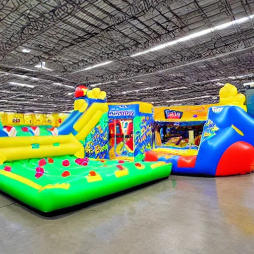 Image similar to Walmart as an Inflatable bounce house, daylight, hd photo