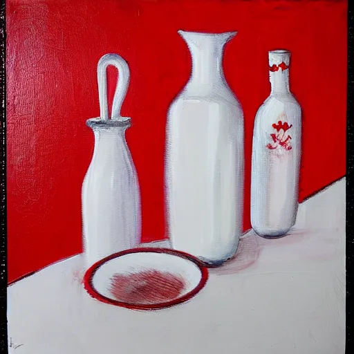 Image similar to red and white painting by mehmet and khazim akal