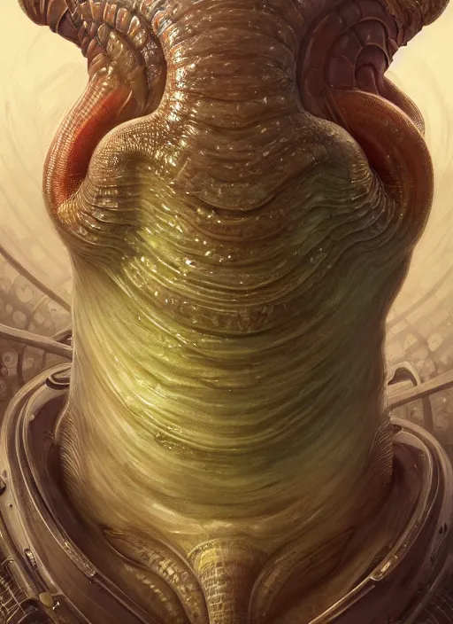 Image similar to elon musk as slimy mollusk, anthropomorphic character, drool, concept art, intricate, elegant, highly detailed, digital painting, artstation, wallpaper, smooth, sharp focus, illustration, art by h. r. giger and artgerm and greg rutkowski and alphonse mucha