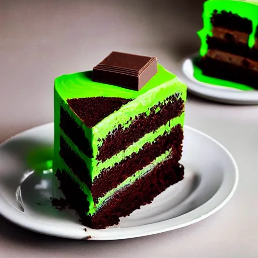 Image similar to chocolate cake with green lava