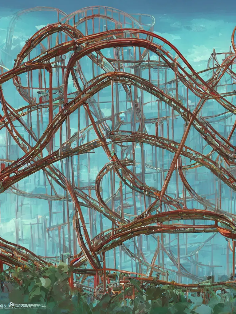 Prompt: roller coaster by disney concept artists, blunt borders, rule of thirds