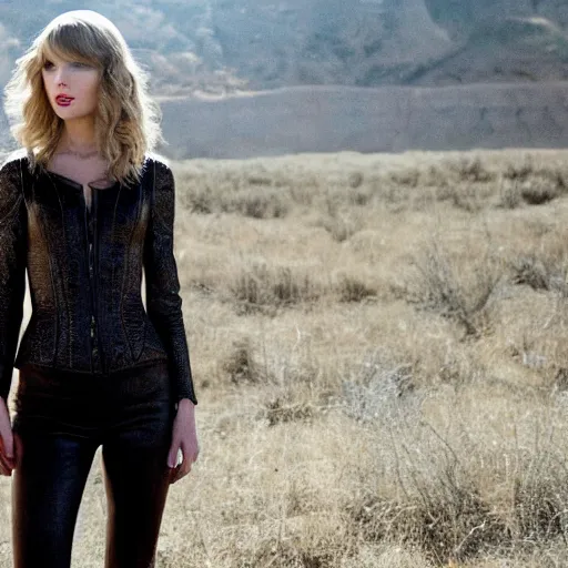 Prompt: still of taylor swift in westworld tv series