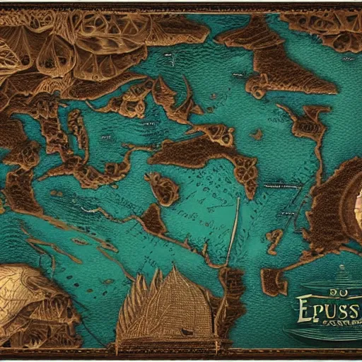 Image similar to an exquisite 3 d map, black and teal paper, intricate, highly detailed, epic, infographic, 4 k