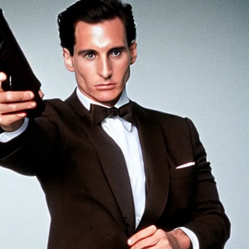 Prompt: patrick bateman holding a m 1 9 1 1