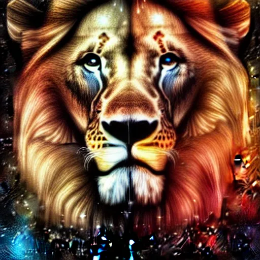 Image similar to digital illustration of lion by patrice Murciano, trending on artstation