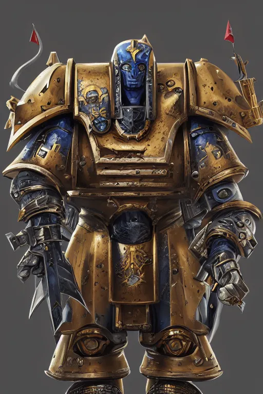 Image similar to armor portrait heros warhammer 4 0 k horus heresy fanart - the primarchs emperor by johannes helgeson animated with vfx concept artist & illustrator global illumination ray tracing hdr fanart arstation zbrush central hardmesh 8 k octane renderer comics stylized