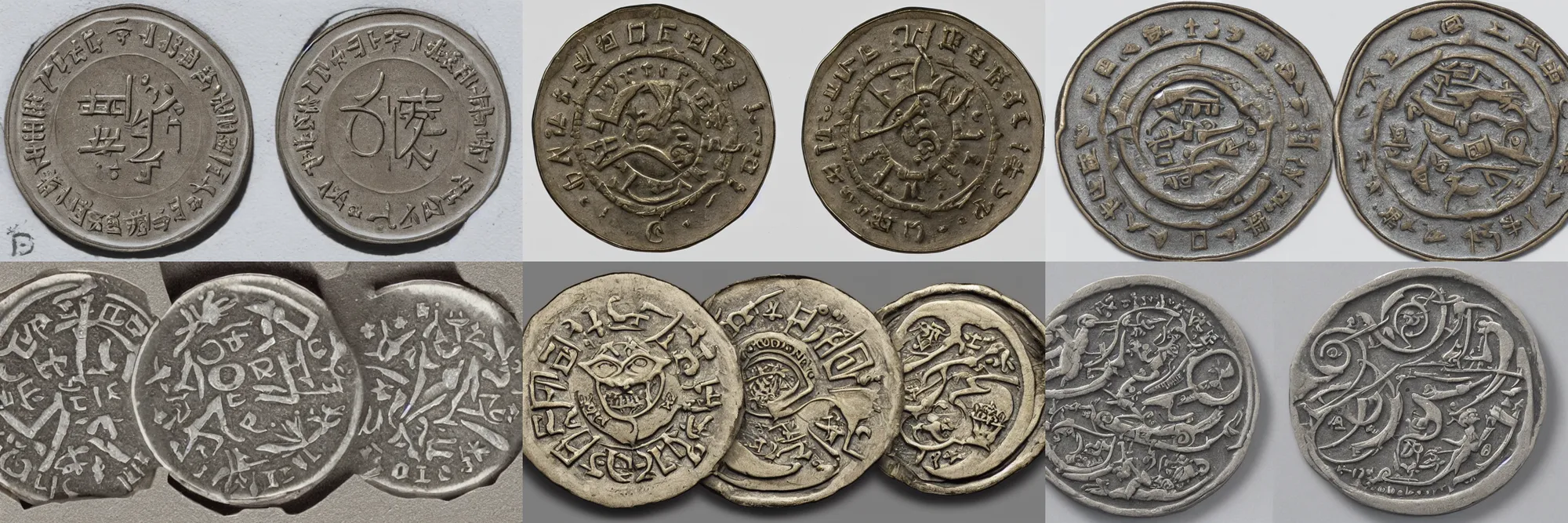 Prompt: a one-shendün coin, obverse and reverse, archive photo