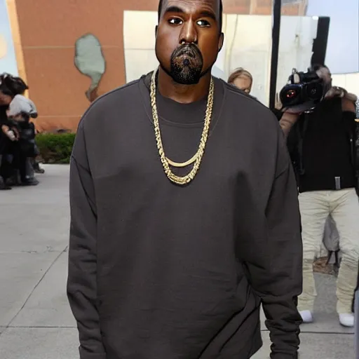 Image similar to kanye west poorly cosplaying bean of coffe