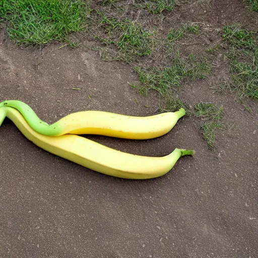 Prompt: A banana slithering across the ground