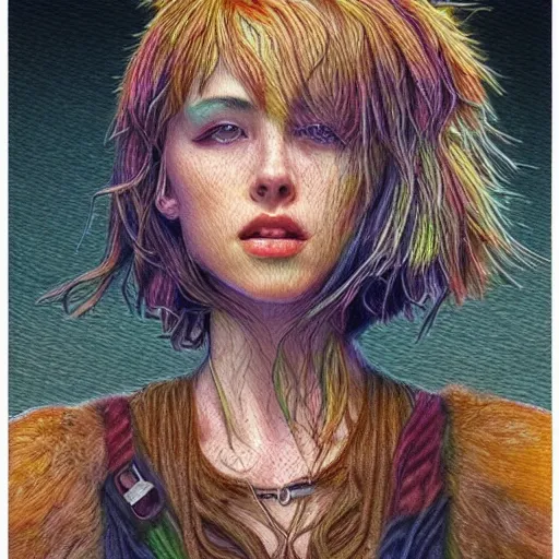 Image similar to Colored pencil art, highly detailed, artstation