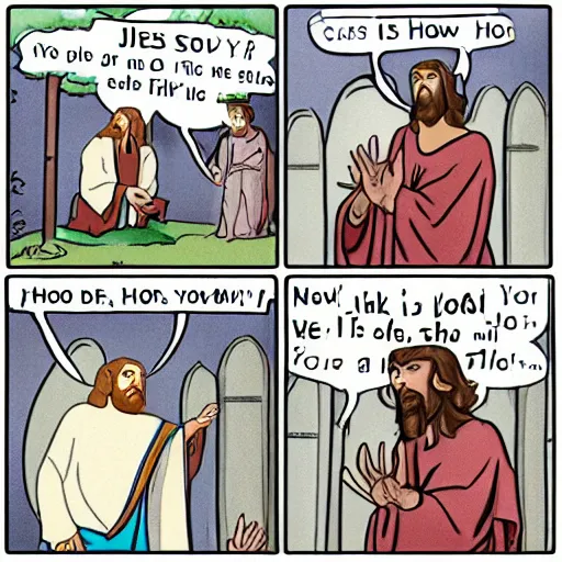 Prompt: jesus doing a prank in the hood