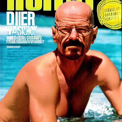 Image similar to Walter White on the cover of Swimsuit Illustrated (1978)