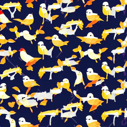 Image similar to fabric pattern of minimalistic birds