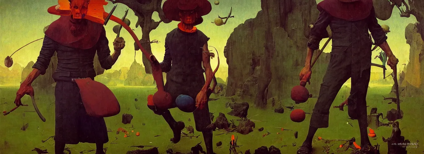 Image similar to full - body portrait surreal colorful clay fighting artstation rpg gentleman character concept art anatomy, action pose, very coherent and colorful high contrast masterpiece by norman rockwell franz sedlacek hieronymus bosch dean ellis simon stalenhag rene magritte gediminas pranckevicius, dark shadows, sunny day, hard lighting, reference sheet white! background