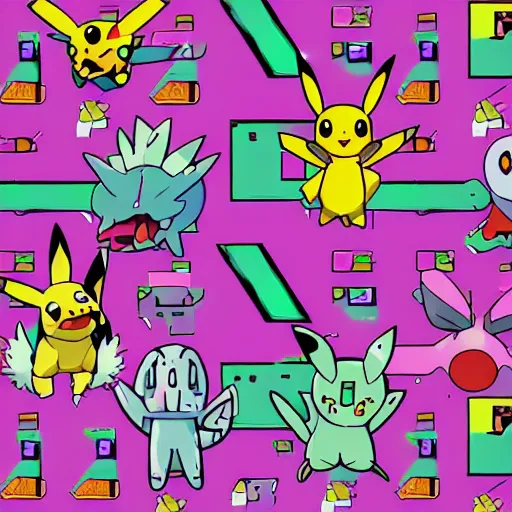 Image similar to pokemon pattern, Gameboy color aesthetic