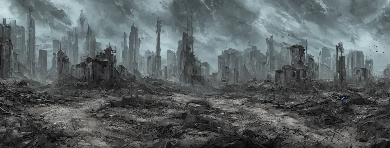 Image similar to post apocalyptic abandoned earth, cinematic, concept art