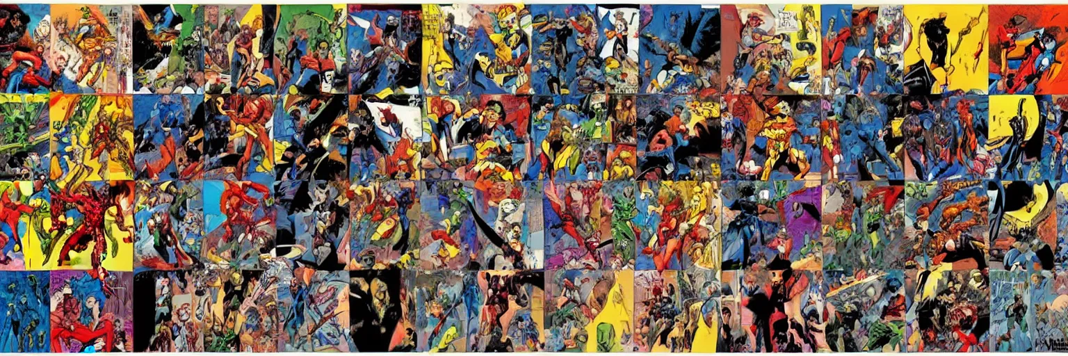 Image similar to abstract comic book art of people, dc comics, modern art,