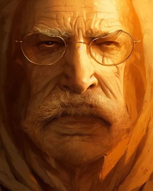 Prompt: An old man looking in a golden mirror, beautiful face, highly detailed face, close-up, fantasy art, male art, in the style of greg rutkowski, illustration, epic, fantasy, intricate, hyper detailed, artstation, concept art, smooth, sharp focus, ray tracing