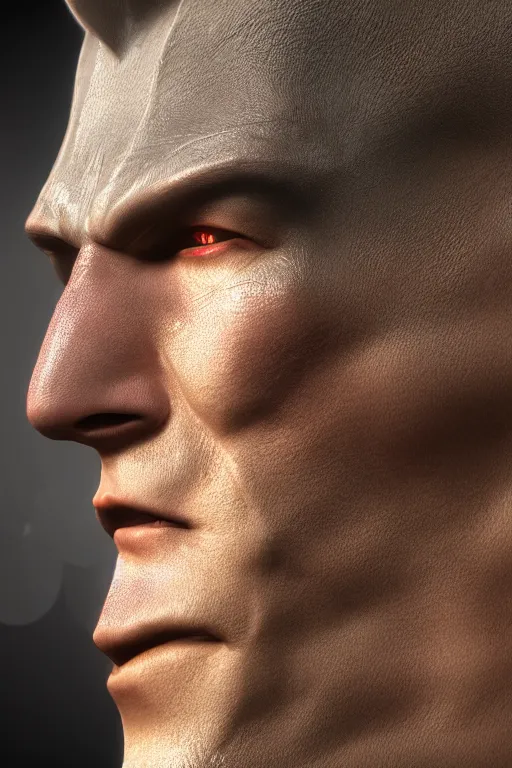 Prompt: a profile shot of Bizzarro from the DC Comics, 8k, hyperrealism, cinematic lighting