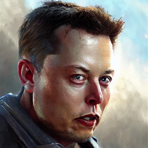 Prompt: Elon Musk as a soldier, closeup character art by Donato Giancola, Craig Mullins, digital art, 8k , highly detailed face