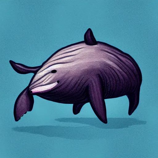 Image similar to muscular buff whale, digital art