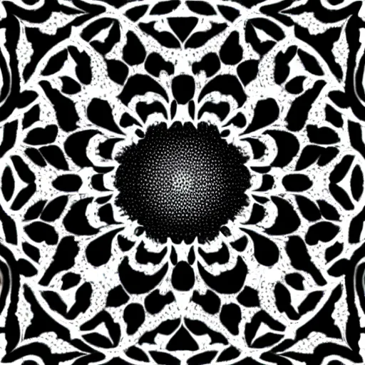 Image similar to flower optical illusion of infinite depth perspective pointillism style