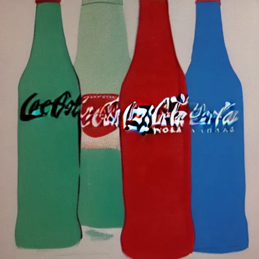 Image similar to coca cola painted by andy warhol