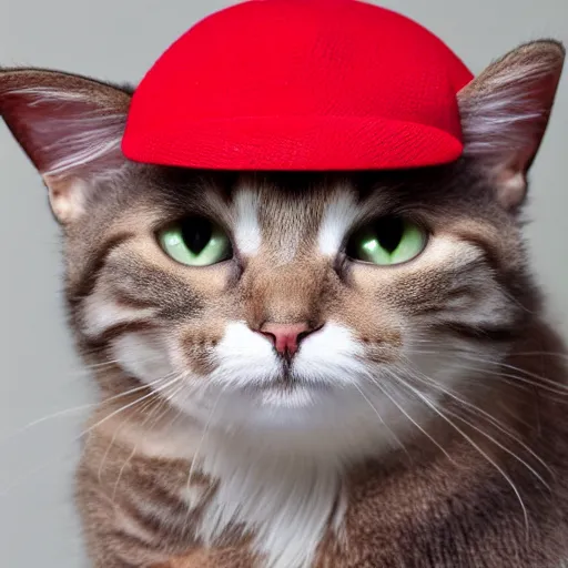 Prompt: Cat in red hat