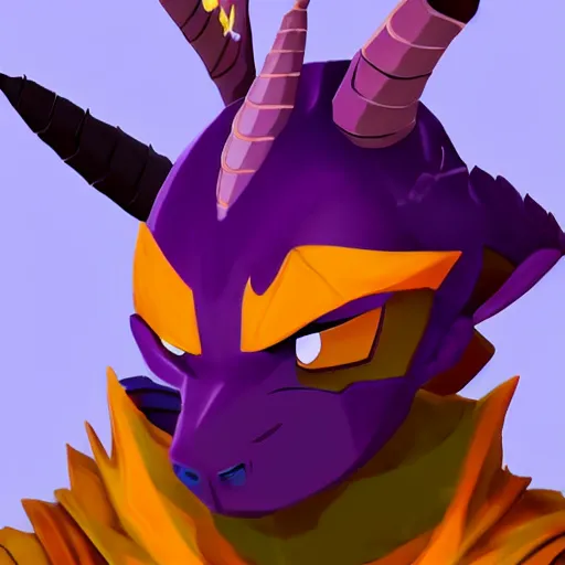 Prompt: spyro the dragon as a human painted in artstation style, trending on artstation,