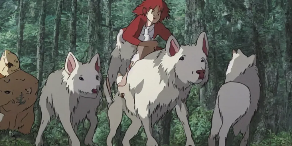 Prompt: a film still of princess mononoke in snatch, high quality