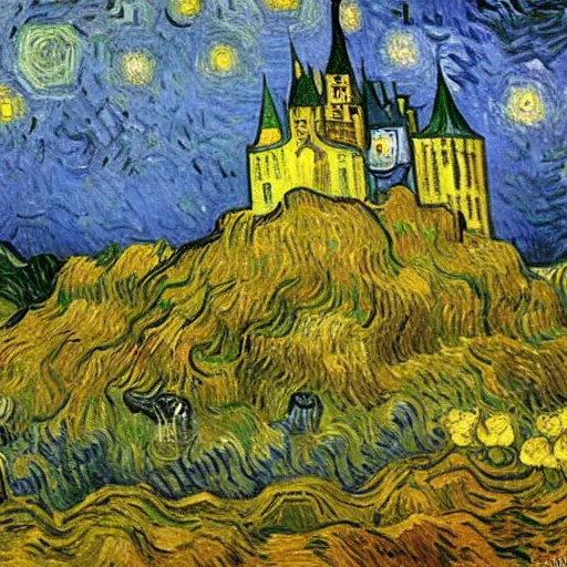 Prompt: A castle by Vincent van Gogh