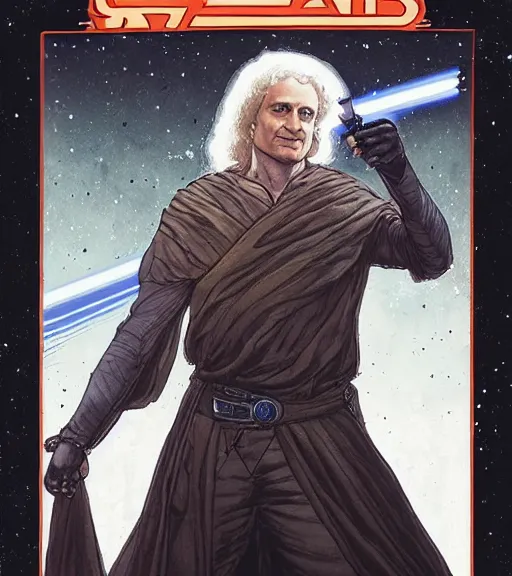 Prompt: a portrait of isaac newton as a jedi knight by cedric peyravernay and marc silvestri