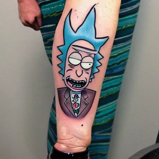 Image similar to rick and morty tattoo