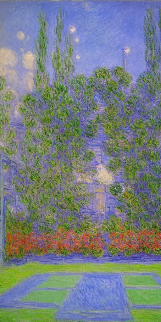 Prompt: tennis court, art by claude monet, impressionism, oil painting, bright colors, advertising painting