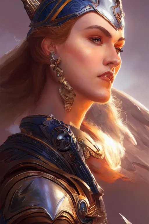 Image similar to amazon valkyrie athena, d & d, fantasy, portrait, highly detailed, headshot, digital painting, trending on artstation, concept art, sharp focus, illustration, art by artgerm and greg rutkowski and magali villeneuve