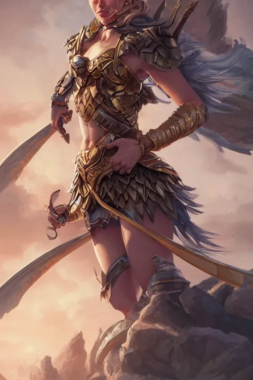 Image similar to amazon valkyrie athena, d & d, fantasy, portrait, highly detailed, headshot, digital painting, trending on artstation, concept art, sharp focus, illustration, art by artgerm and greg rutkowski and magali villeneuve