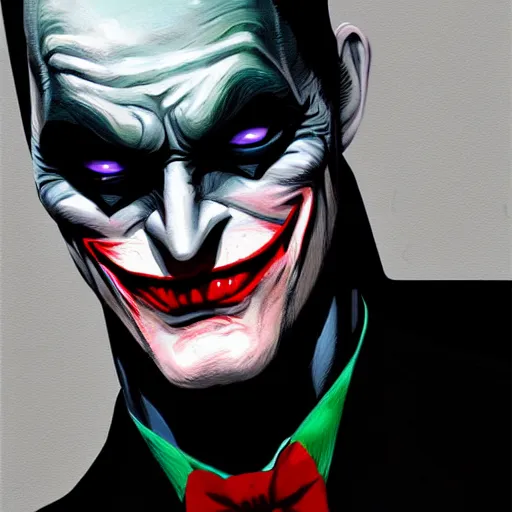 Image similar to the Batman as the joker, digital painting, amazing detail, artstation, cgsociety