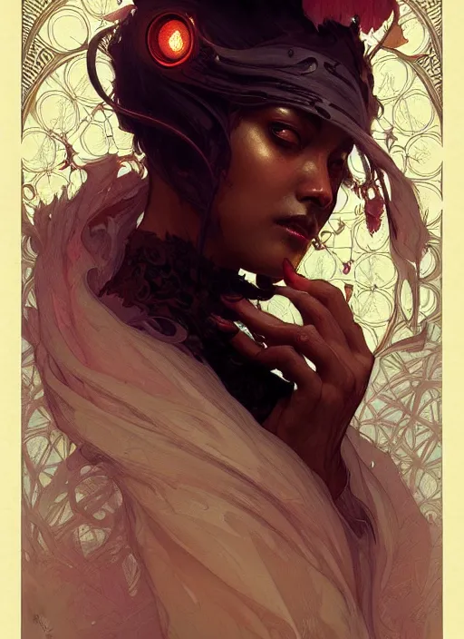 Prompt: ghostface, creepy, intricate, elegant, highly detailed, digital painting, artstation, concept art, smooth, sharp focus, illustration, art by artgerm and greg rutkowski and alphonse mucha