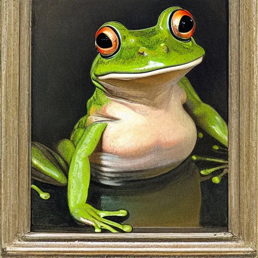 Image similar to Portrait of a frog, Oil on canvas, Musée d'Orsay catalog