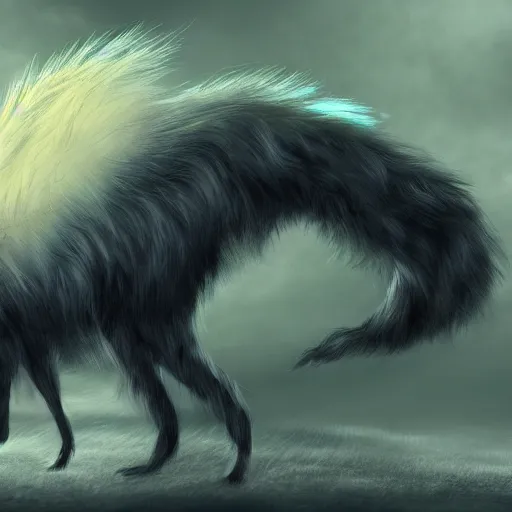 Image similar to a fur elemental, whirling energy made of fur ( dramatic, cinematic, digital fantasy art )